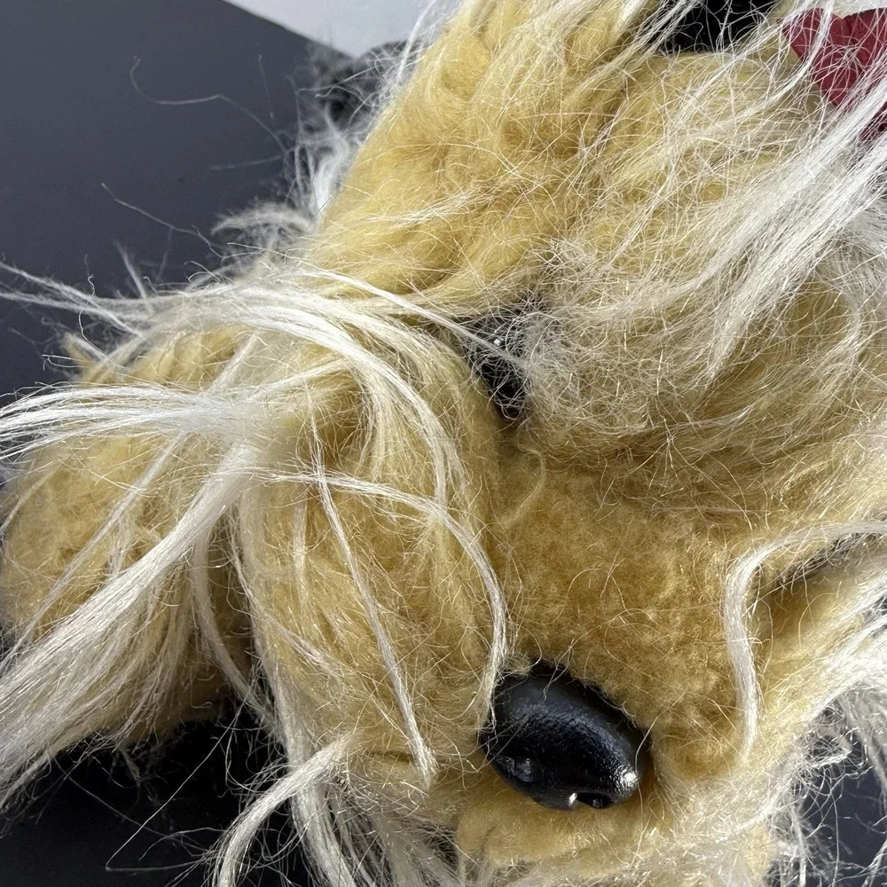 Toys r Us Animal Alley Yorkshire Terrier Dog Plush Stuffed Long Hair Red Bow 11